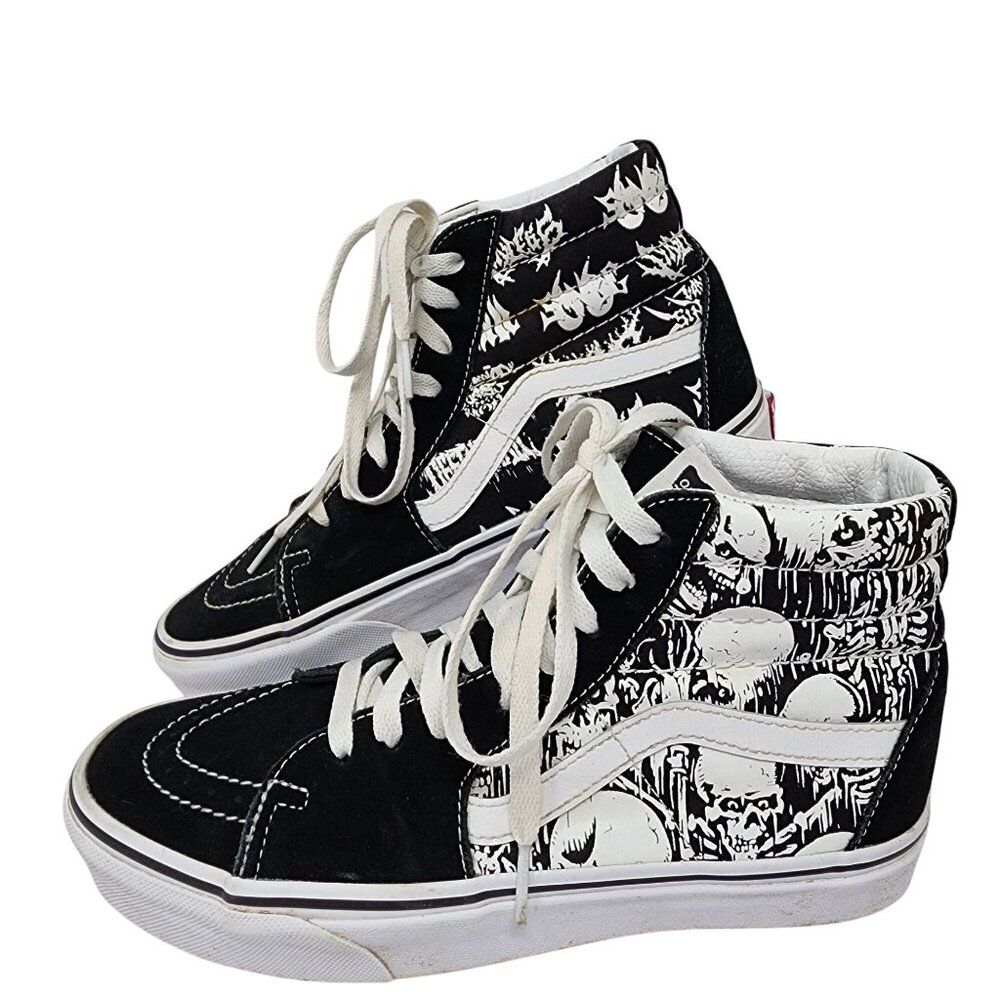 Vans Sk8-Hi Forgotten Bones Skull Graphic High-Top Sneakers Size 7 Mens